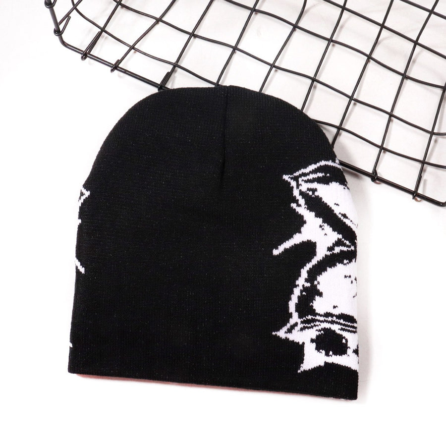 Sableau Jacquard Beanie in Black & White