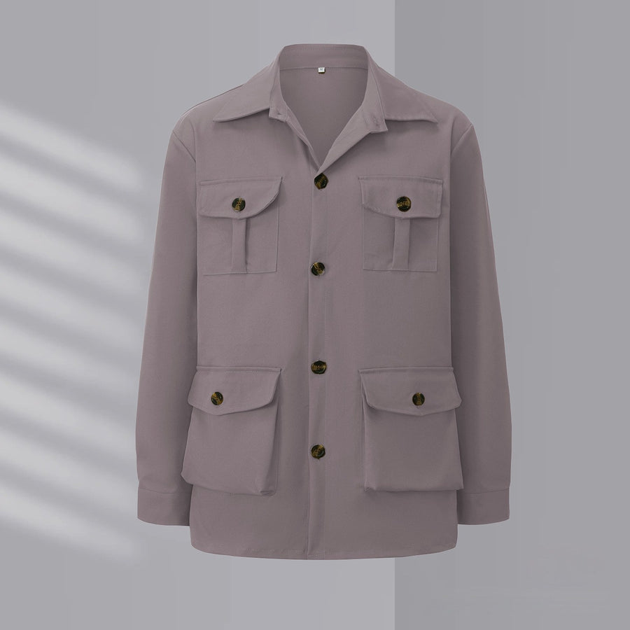 Sableau Four-Pocket Overshirt Jacket in Grey