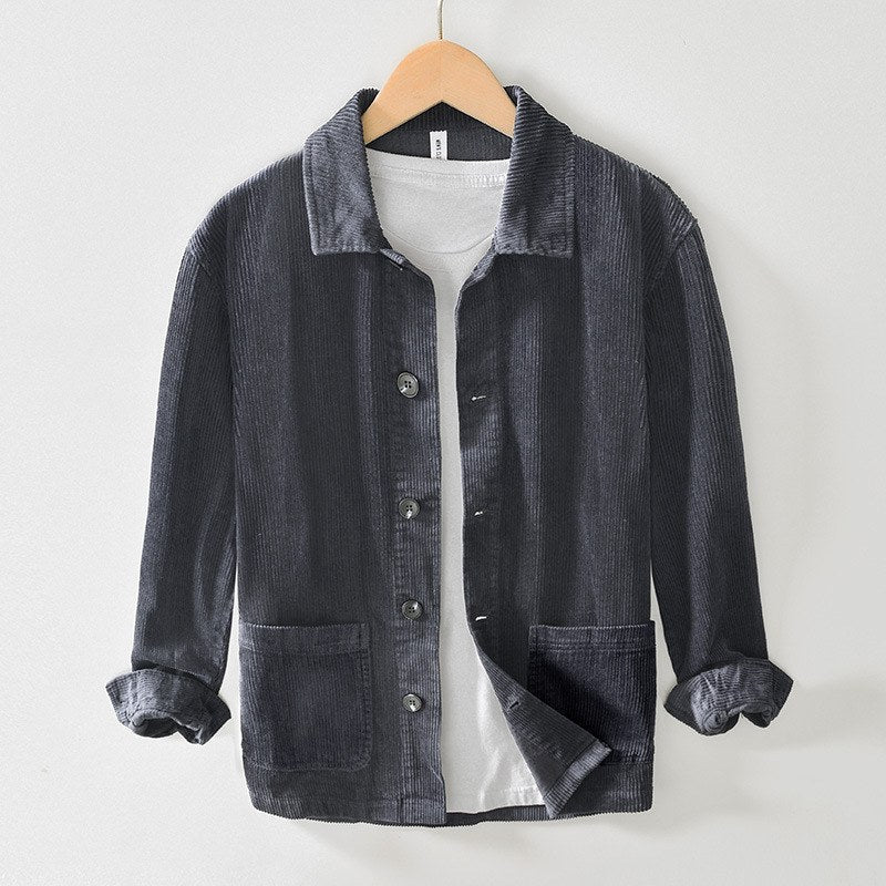 Sableau Corduroy Shirt Jacket in Charcoal