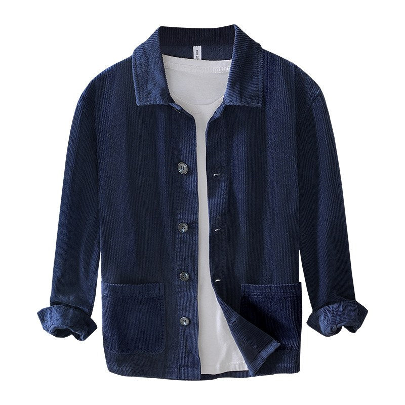 Sableau Corduroy Shirt Jacket in Navy