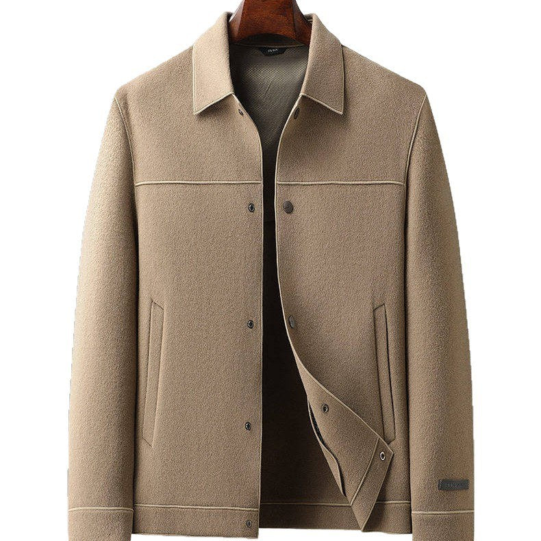 Sableau Double-Faced Wool Jacket in Khaki
