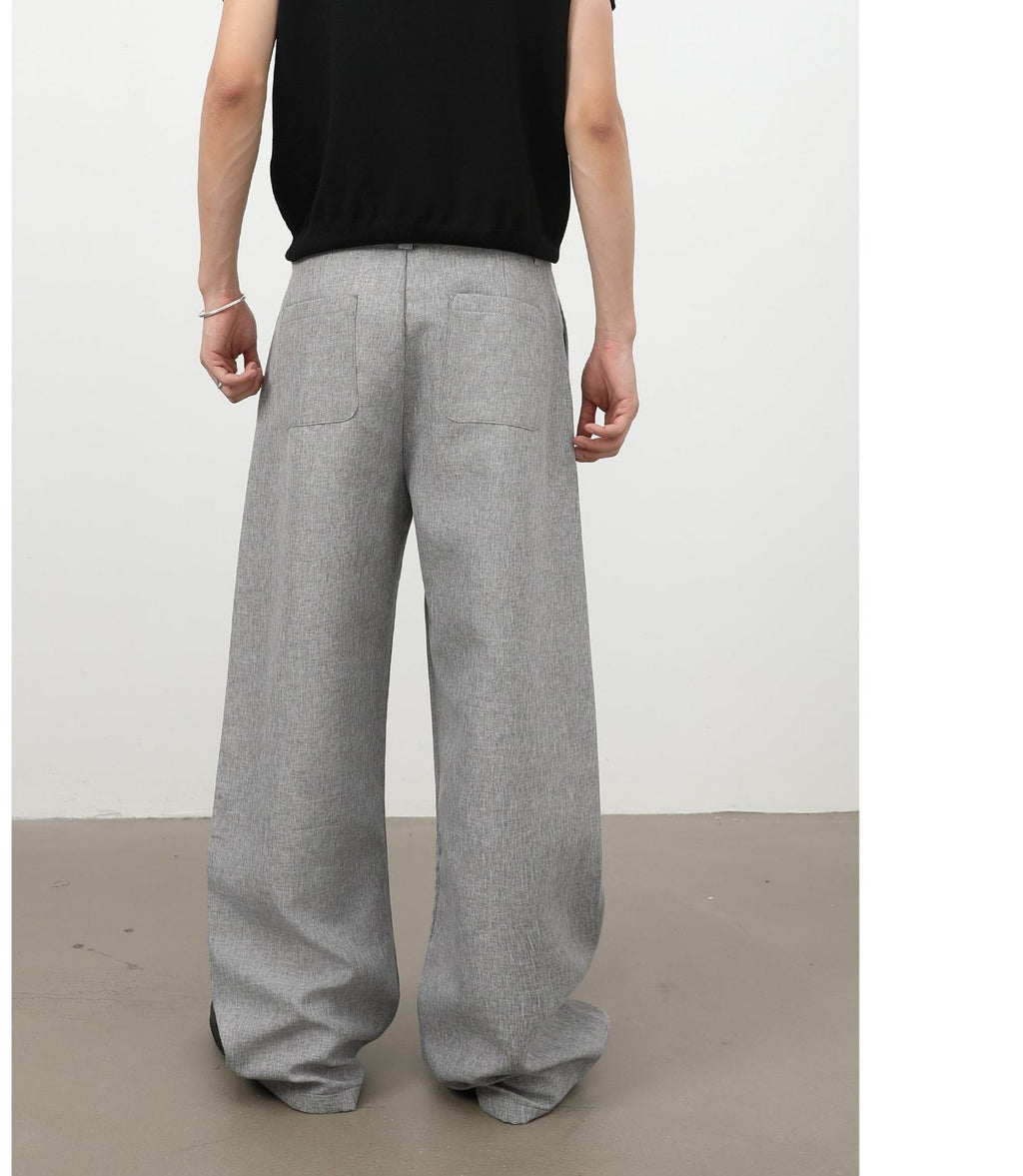 Sableau Norrmalm Pleated Trousers - Grey Melange, back