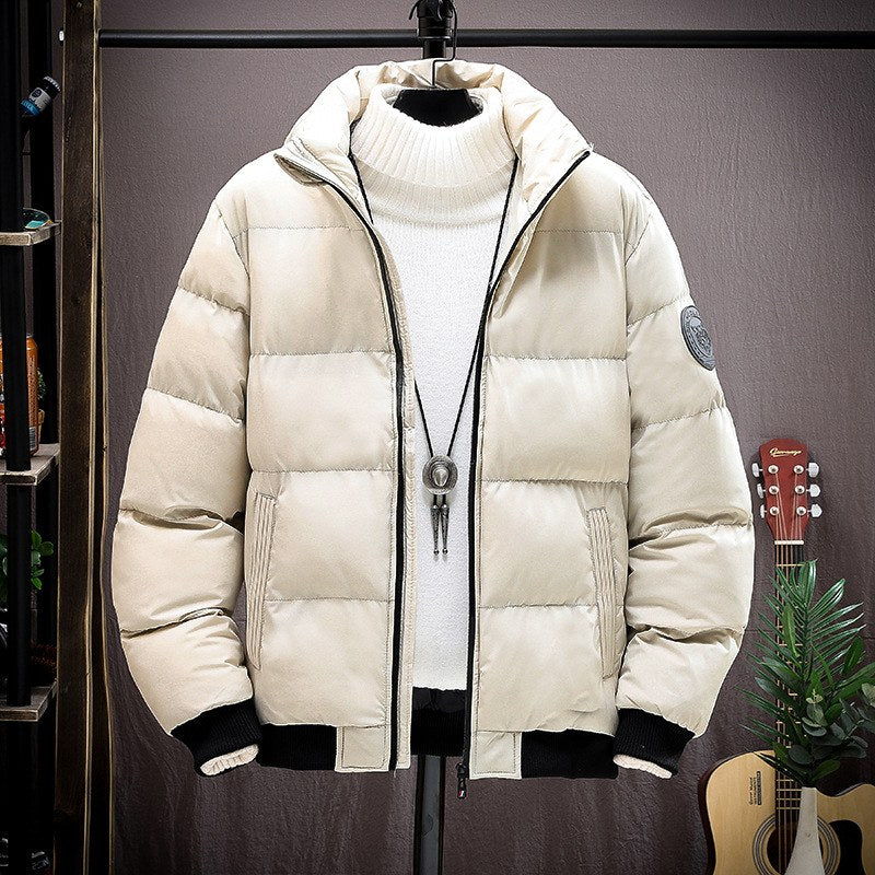 Sableau Stand-Collar Puffer in Cream