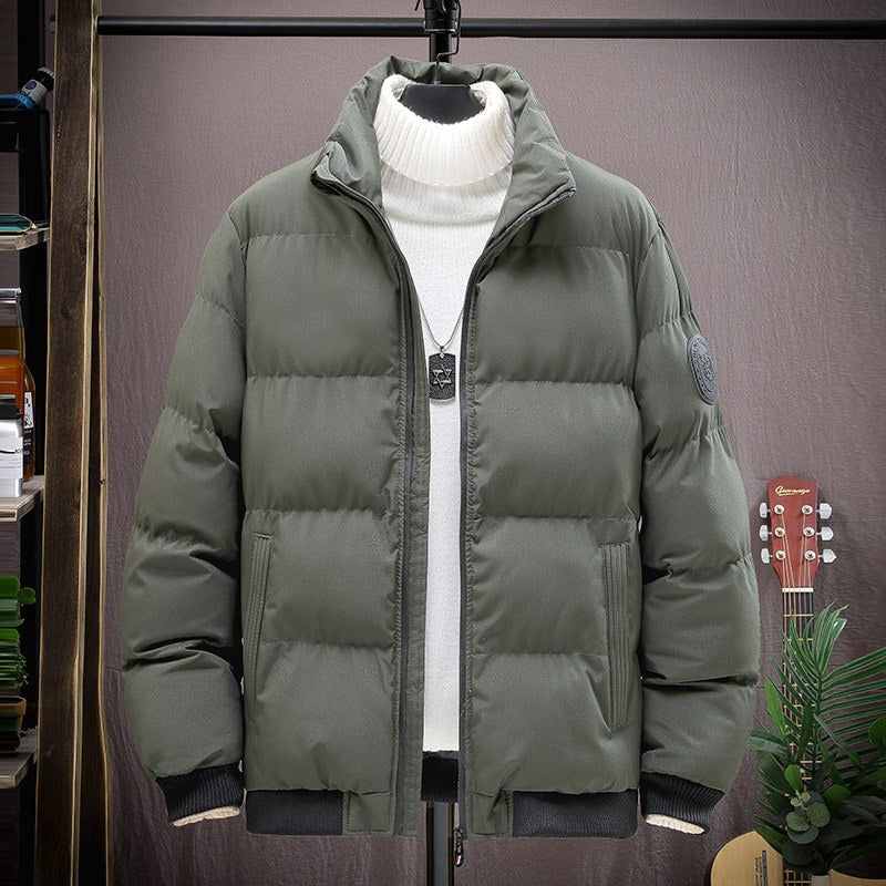 Sableau Stand-Collar Puffer in Army Green