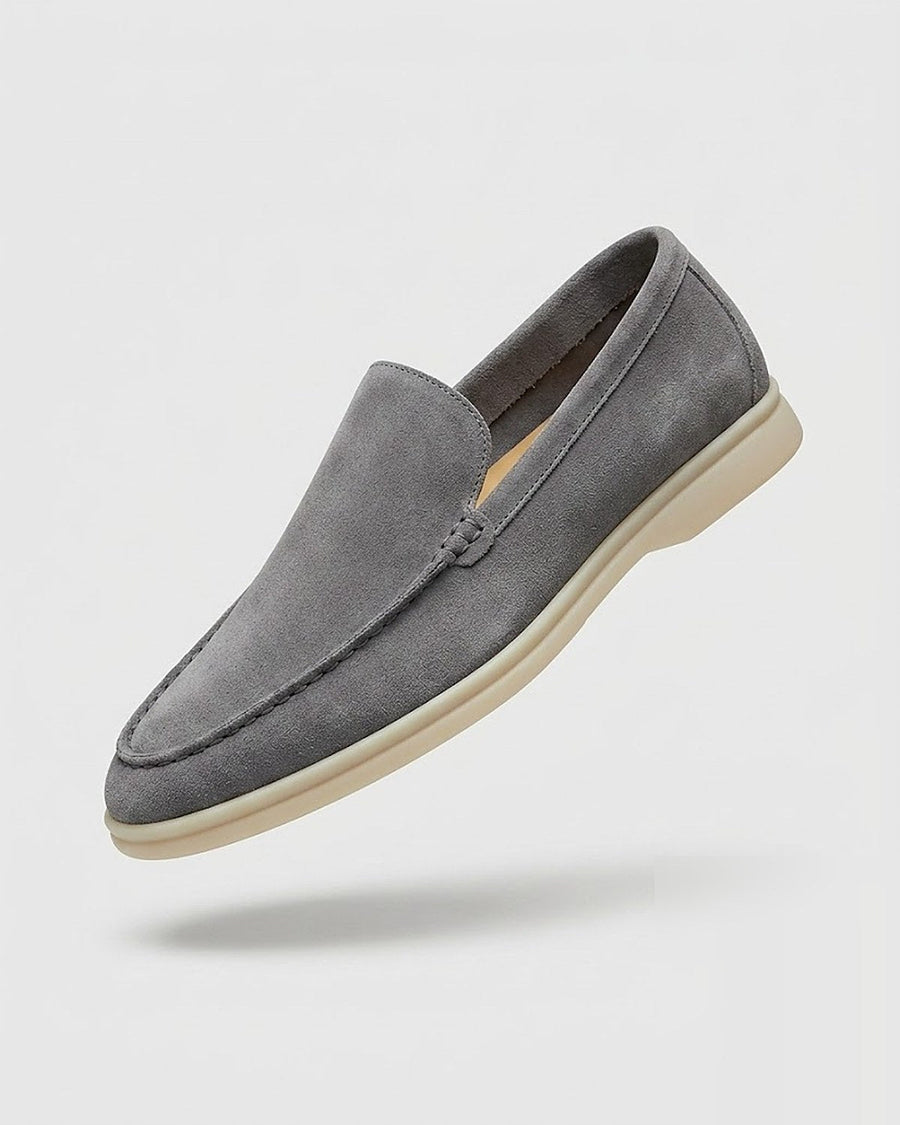 Sableau Suede Summer Loafers in Grey — suede summer loafer