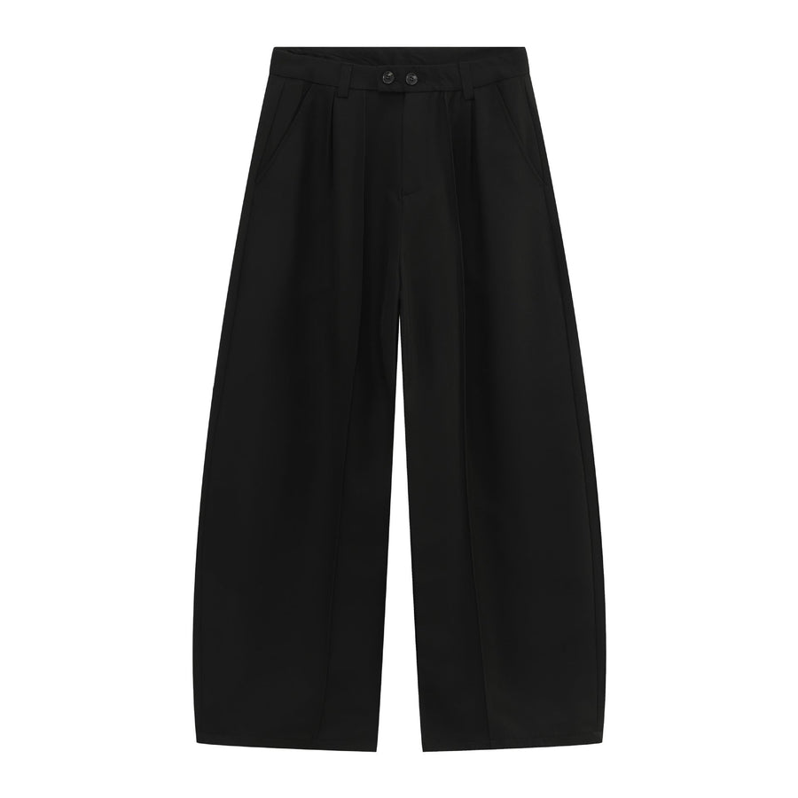 Sableau Norrmalm Pleated Trousers - Black, laid flat