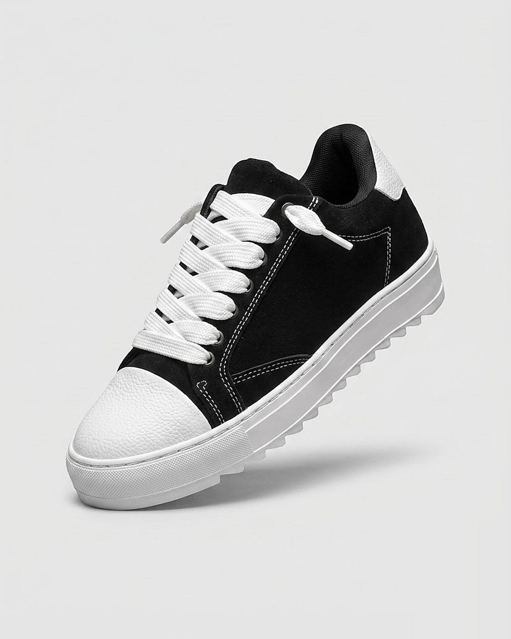 Sableau Numeris Sneakers in Black & White — leather low-top