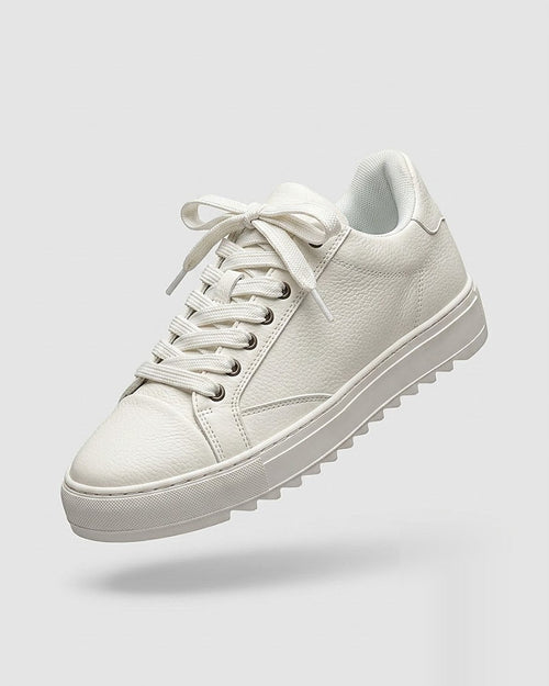 Sableau Numeris Sneakers in White — leather low-top