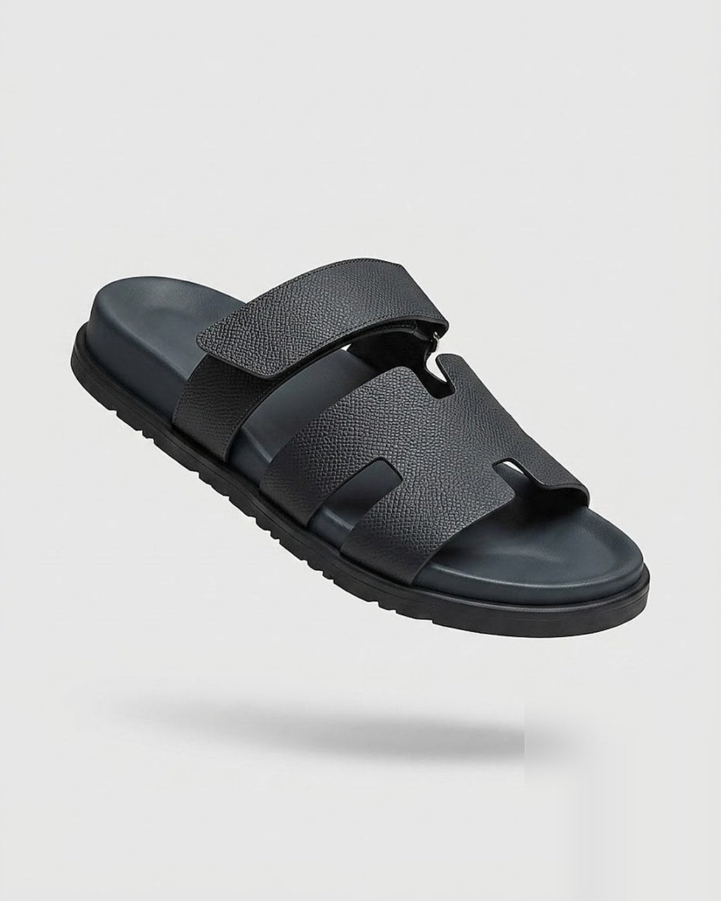 Sableau Palm Slides in Black — chunky velcro slide