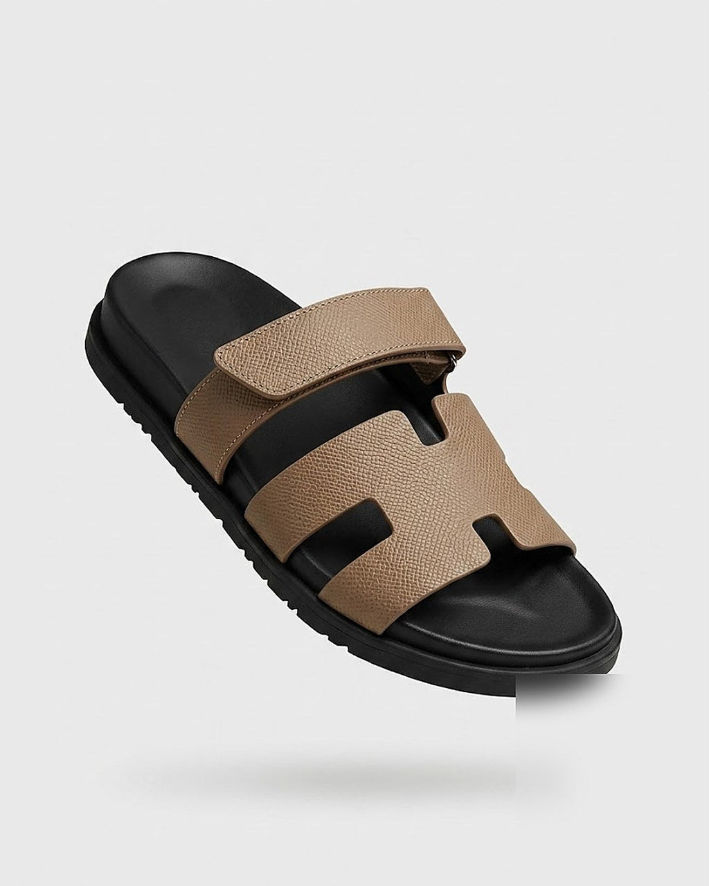 Sableau Palm Slides in Khaki — chunky velcro slide
