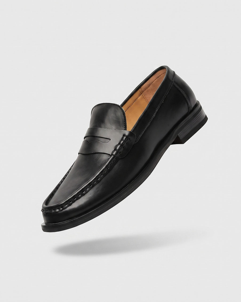 Sableau Penny Loafers in black leather