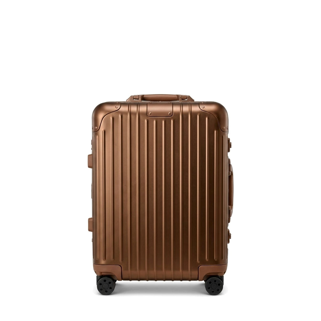 Sableau RW Aluminium Case in Bronze — front view on a plain studio backdrop