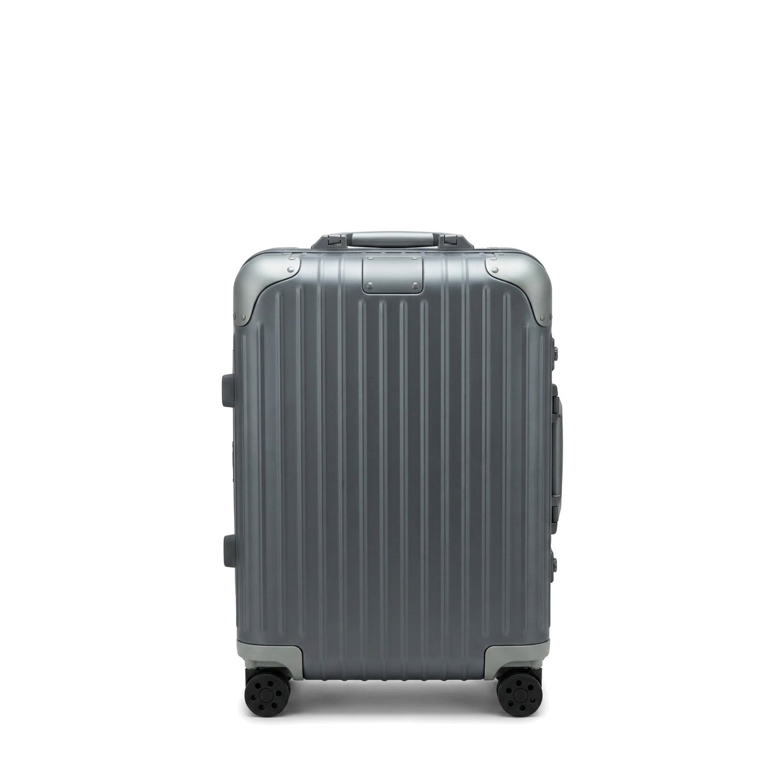 Sableau RW Aluminium Case in Mercury Grey — front view on a plain studio backdrop