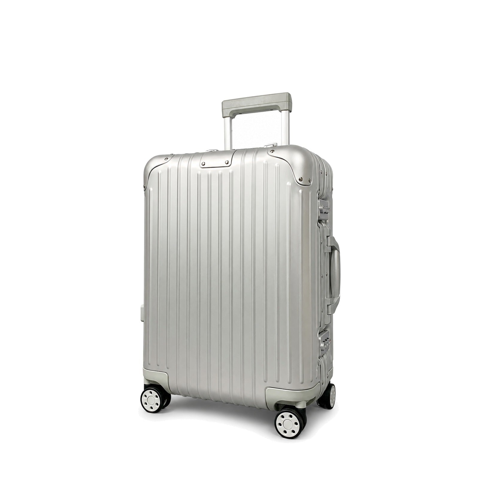 Sableau RW Aluminium Case in Silver — three-quarter view on a plain studio backdrop