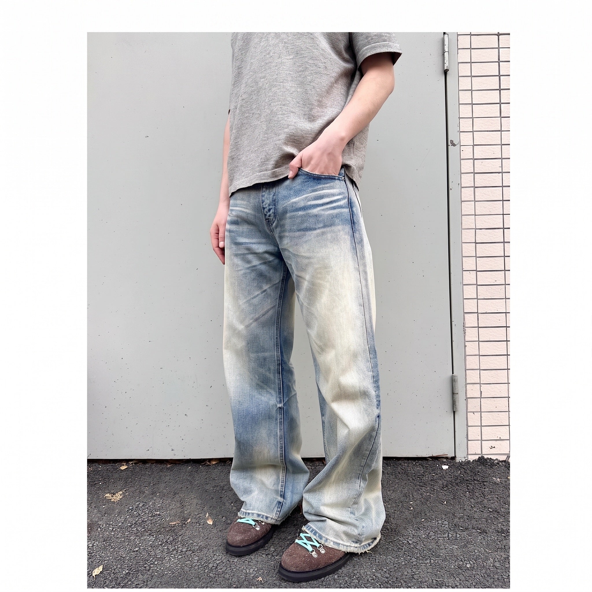 Sableau Vintage Wash Jeans in Vintage Blue, side view