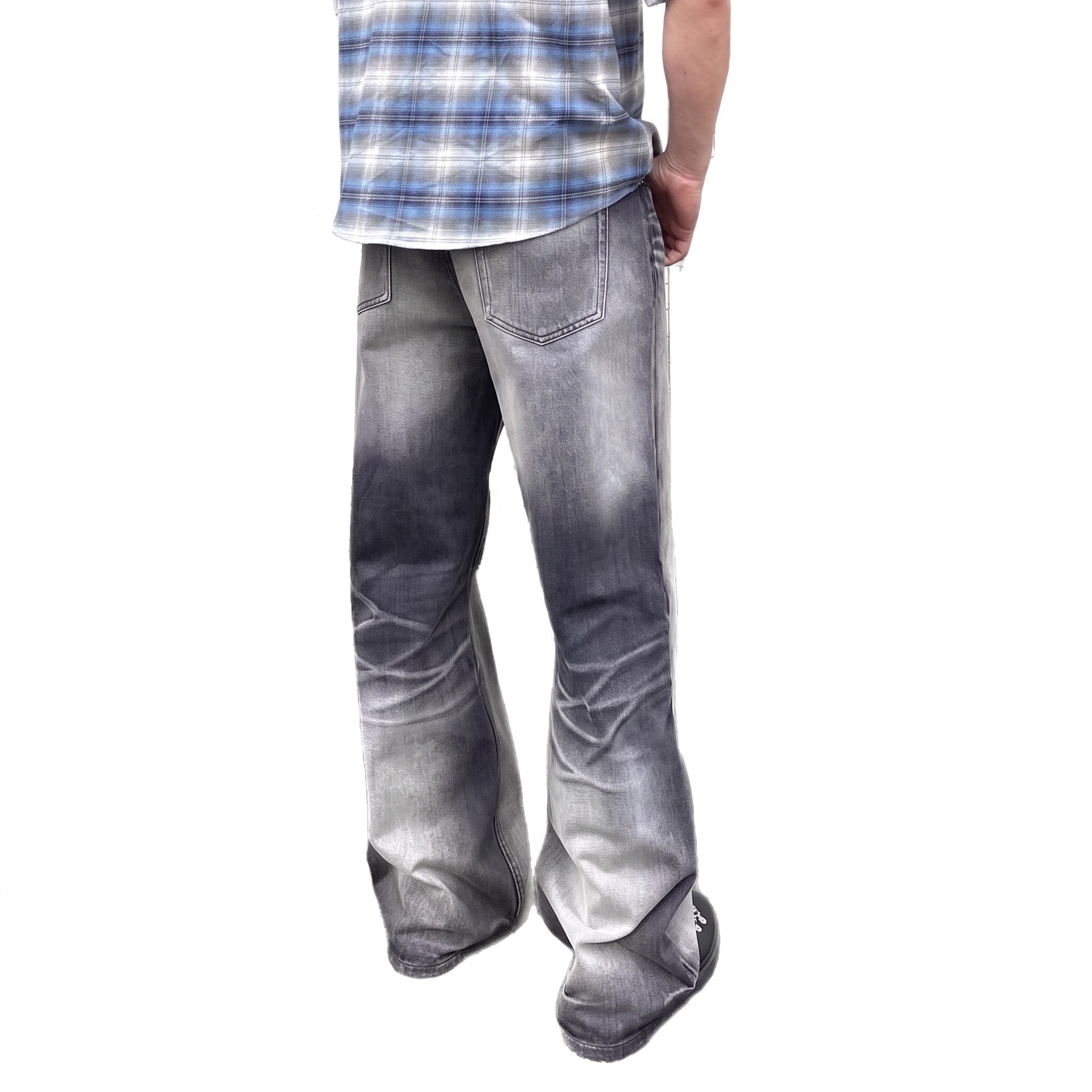 Sableau Vintage Wash Jeans in Washed Charcoal, back view