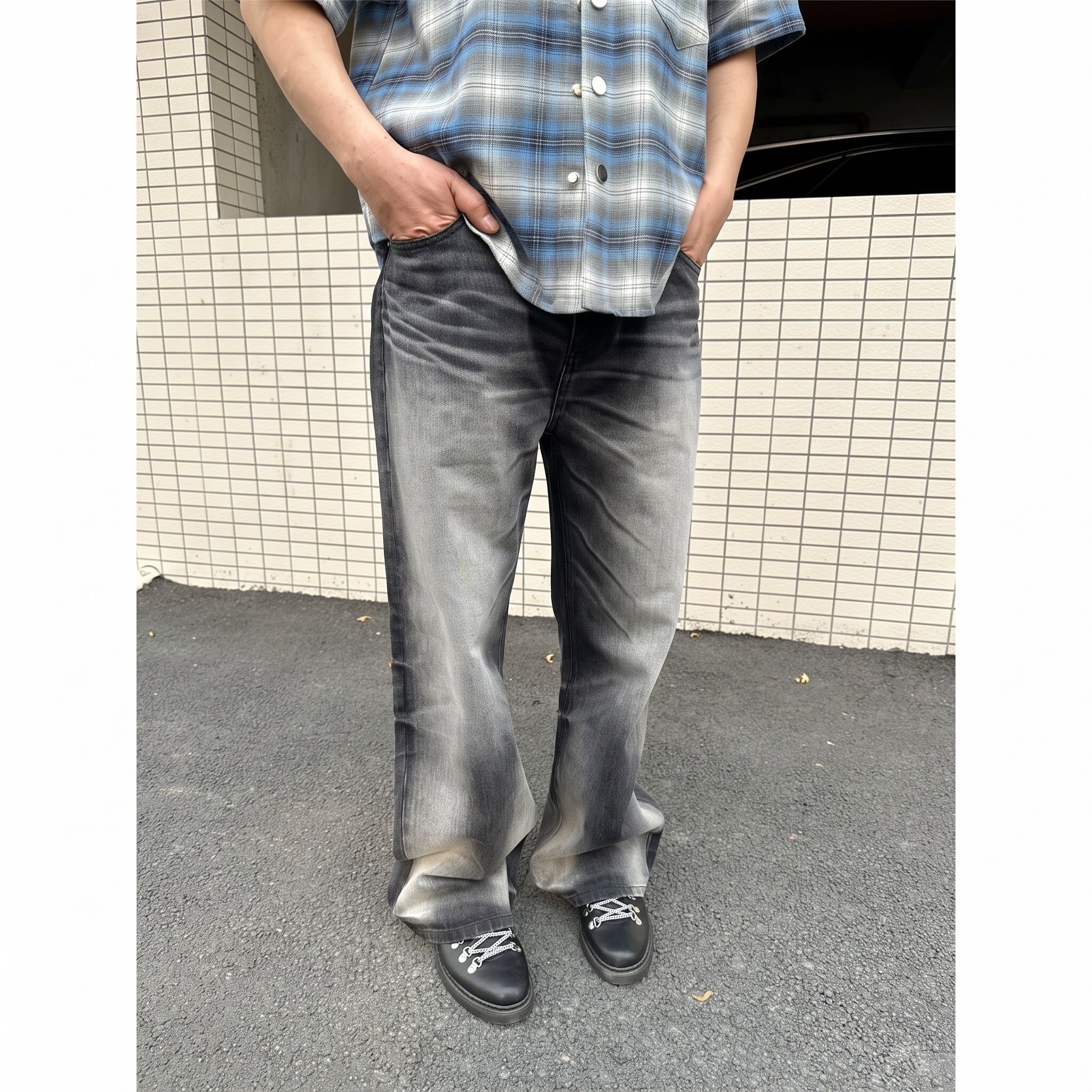 Sableau Vintage Wash Jeans in Washed Charcoal, front view