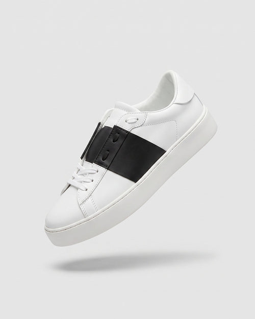 Sableau VT Sneakers Band in white with black band