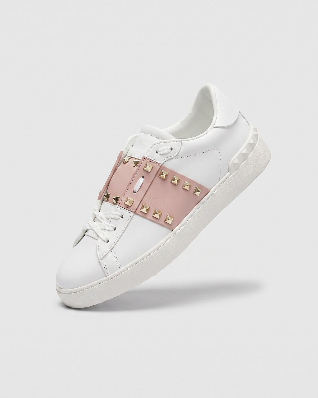 Sableau VT Sneakers with pink band and gold studs