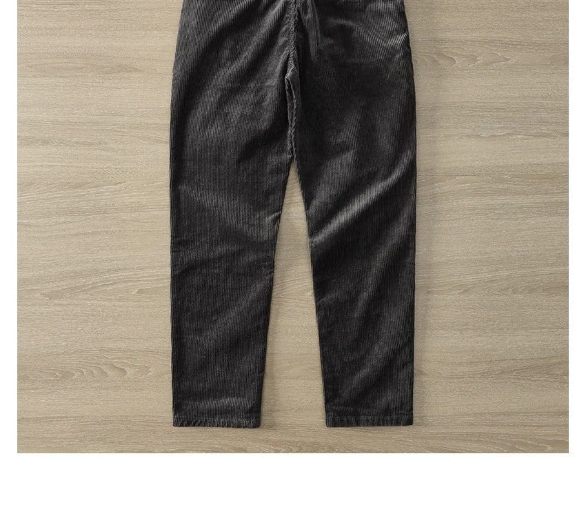 Sableau Corduroy Straight Trousers in Grey