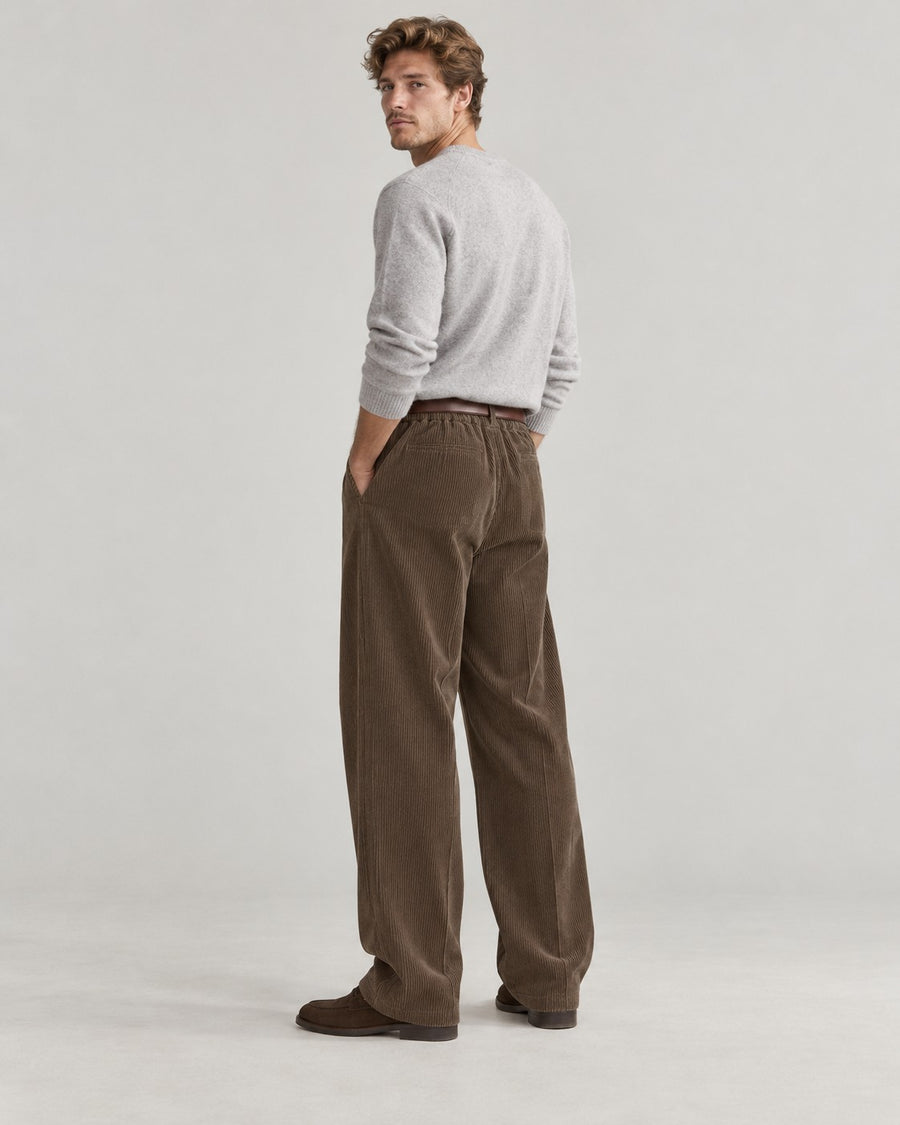 Sableau Corduroy Drawstring Trousers in Brown