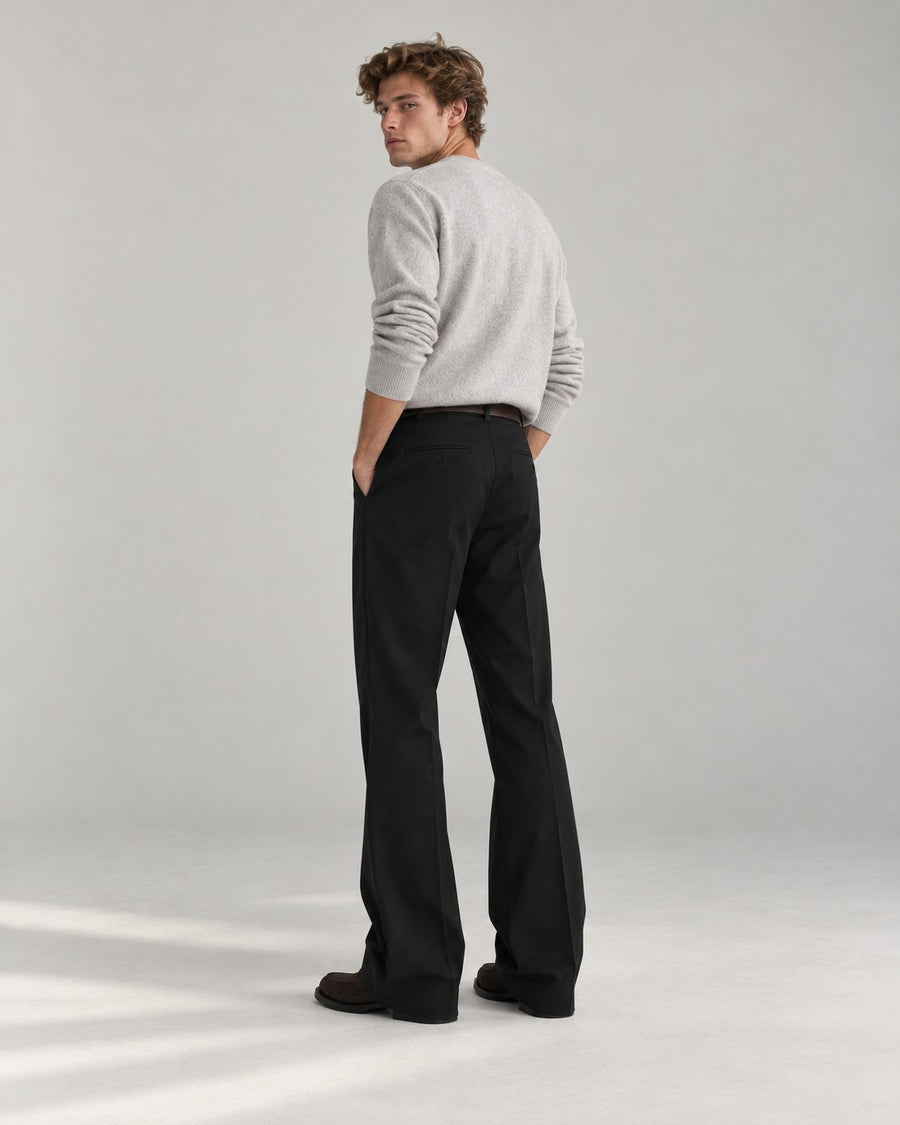 Sableau Heavy Flare Trousers in Black