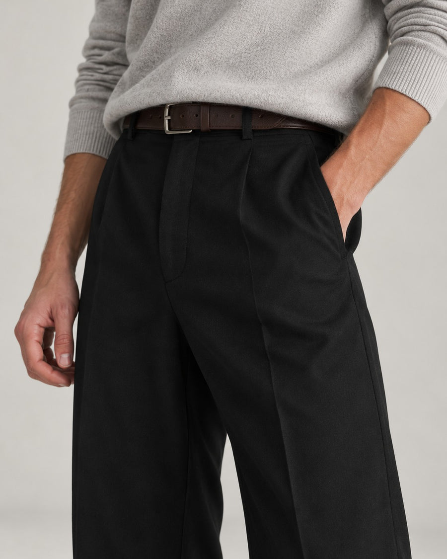 Sableau Heavy Flare Trousers in Black
