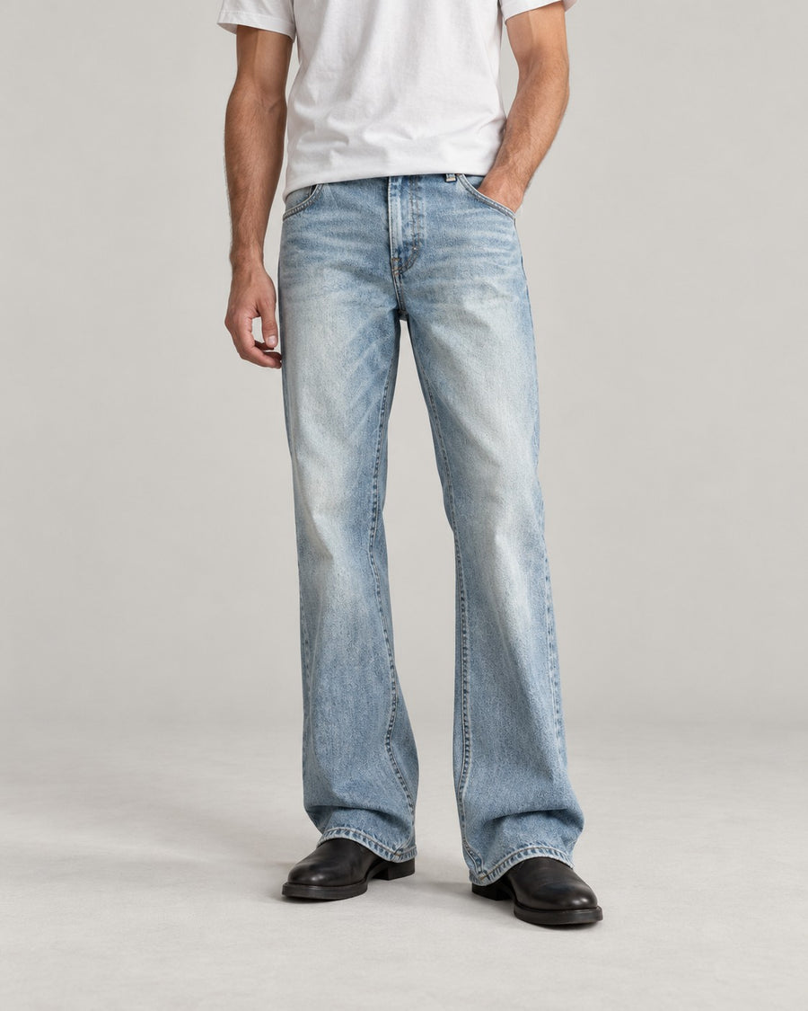 Sableau Light Wash Flare Jeans in Light Blue