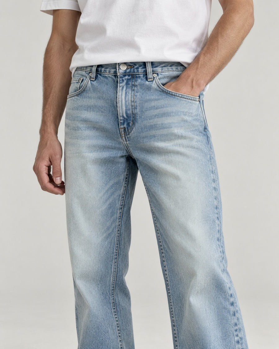 Sableau Light Wash Flare Jeans in Light Blue