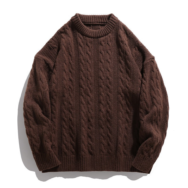 Sableau Cable Crew Knit in Brown