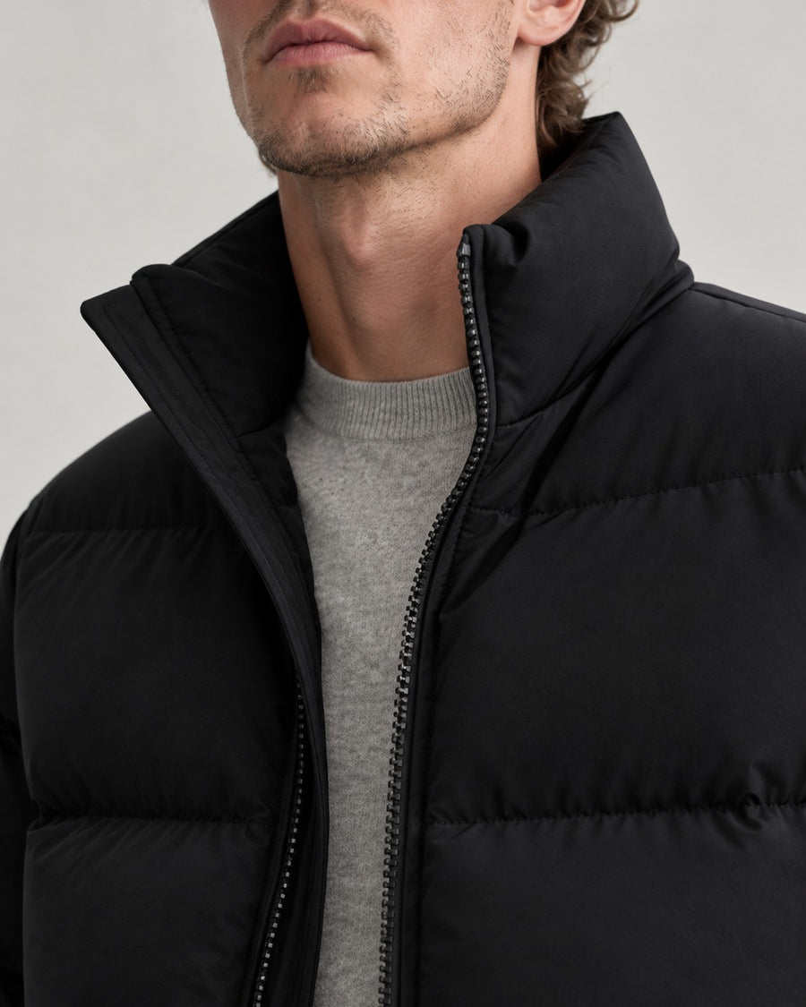 Sableau Stand-Collar Puffer in Black
