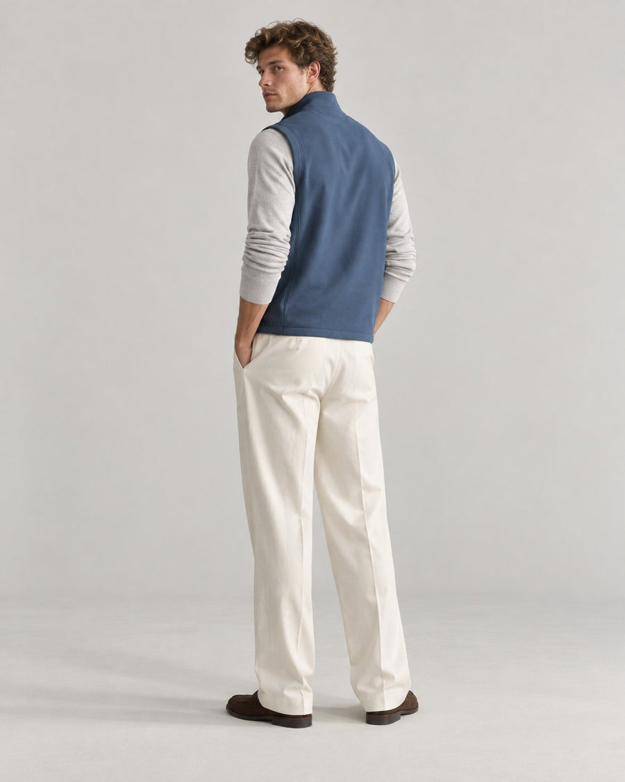 Sableau Stand-Collar Zip Gilet in Blue