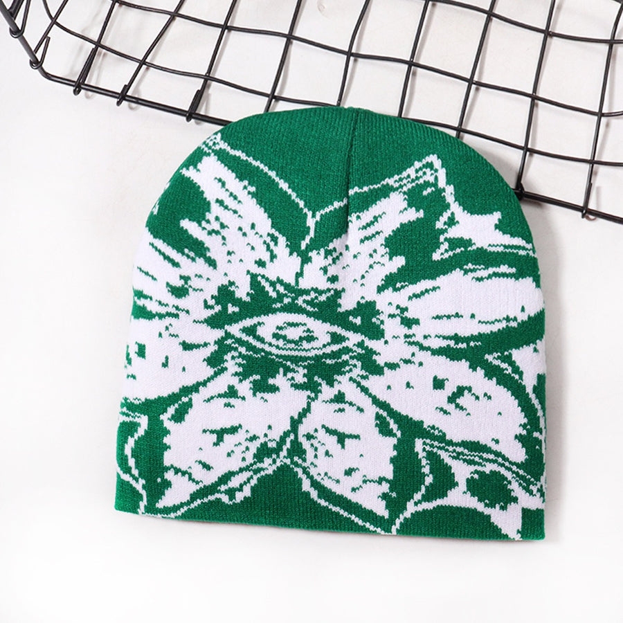Sableau Jacquard Beanie in Green