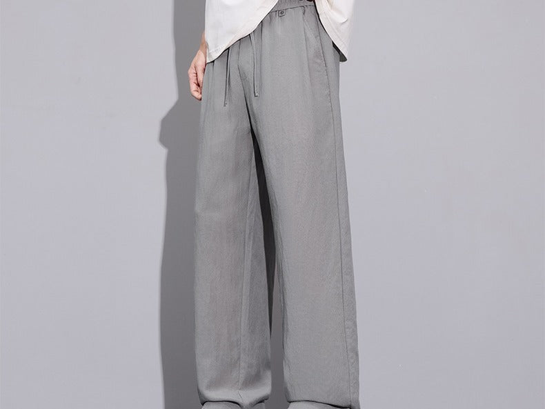 Sableau Kungsholmen Trousers - Light Grey, worn