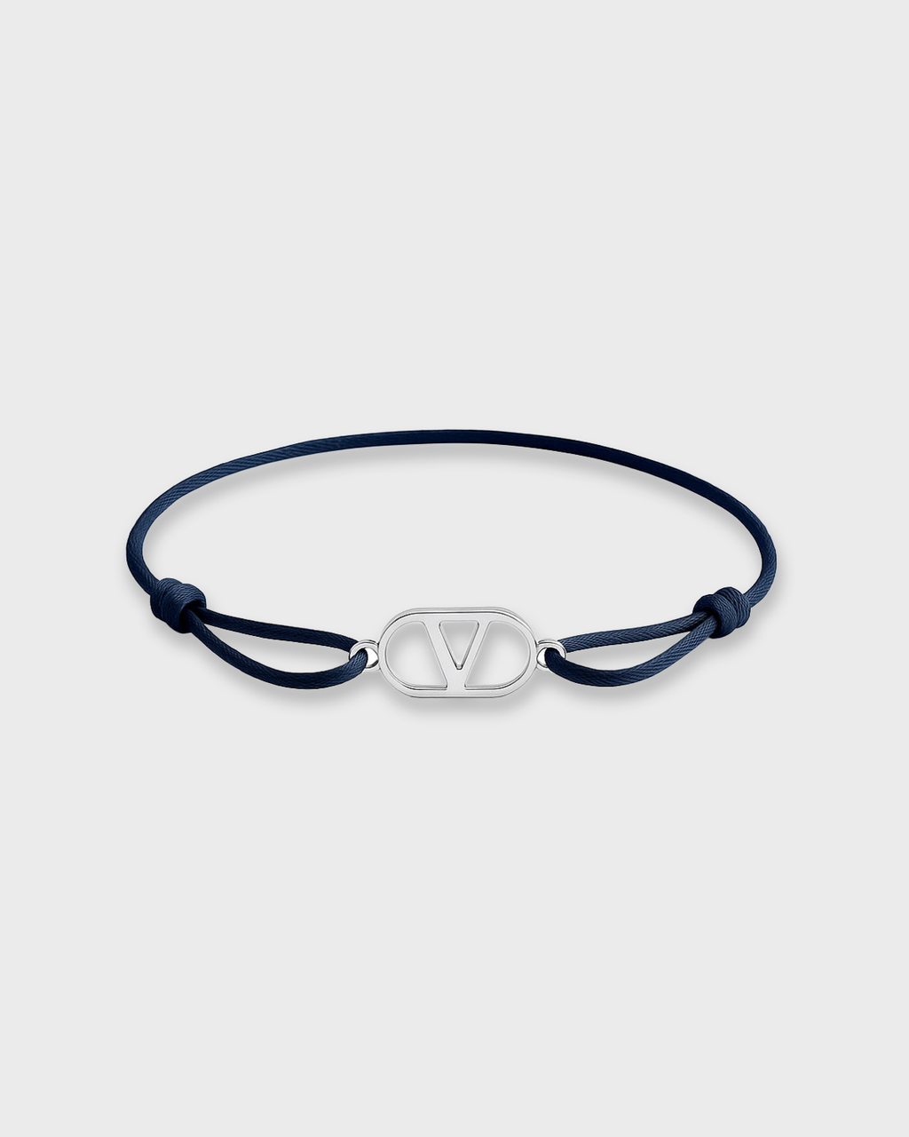 V Bracelet – Navy Silver