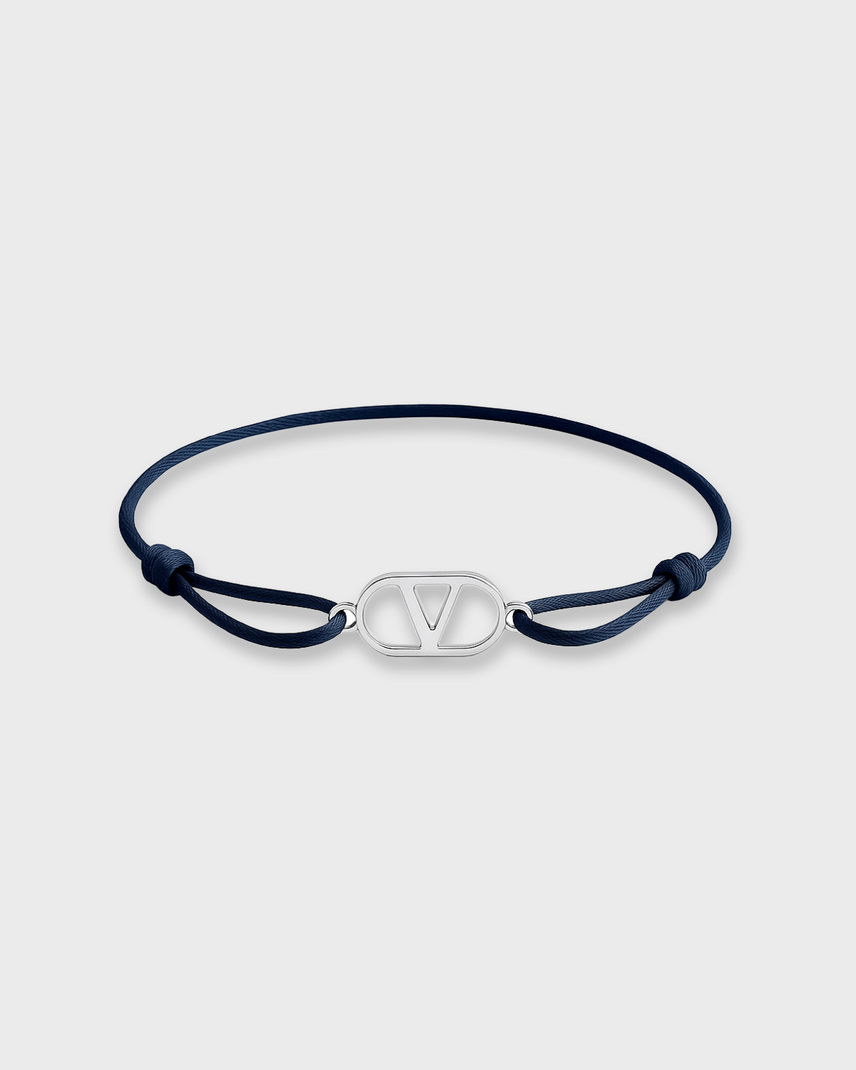 V Bracelet – Navy Silver